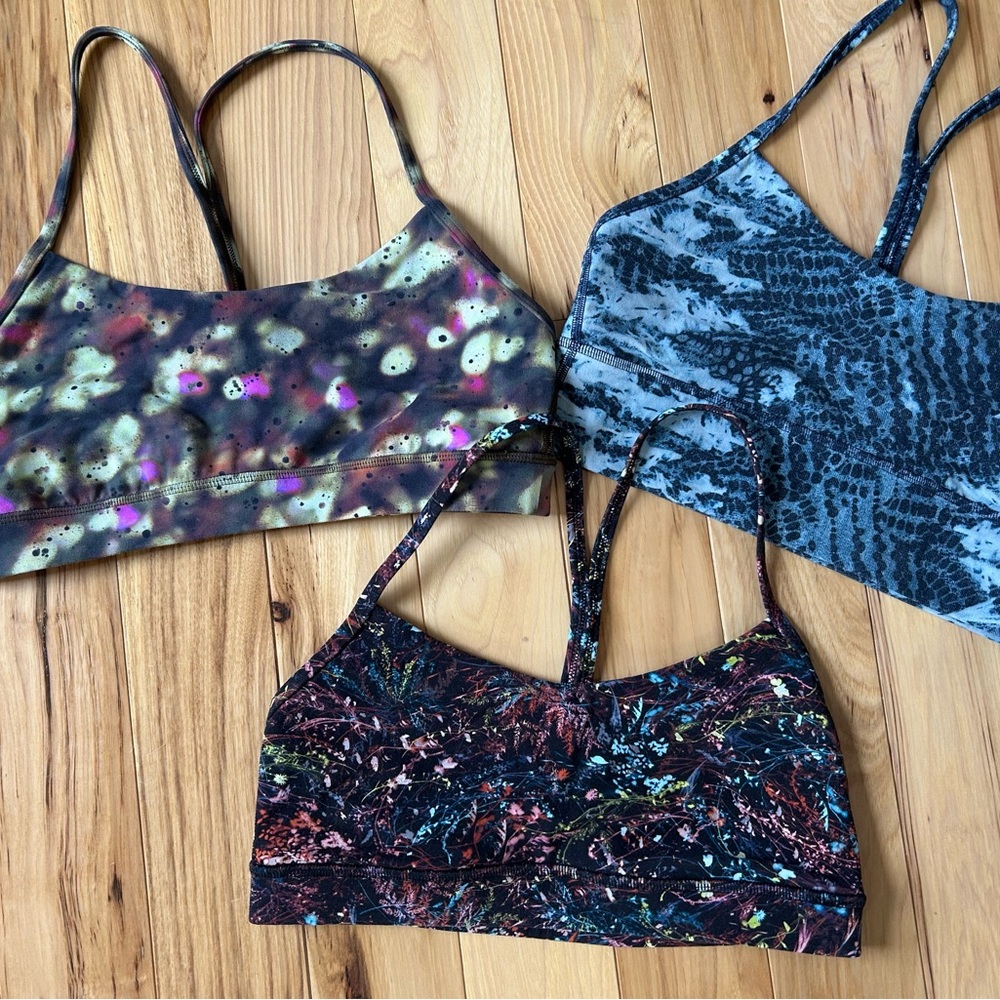 Set of Three Patterned Sports Bras
